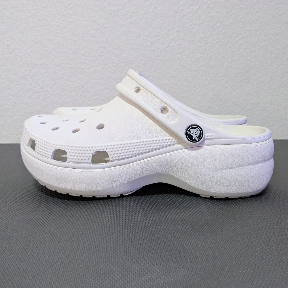 Women's Crocs Pure White Classic Platform Clogs